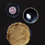 White sturgeon caviar with buckwheat pancakes and radishes @Betony Picture @Signe Birck