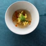 Hot chicken dumpling soup Chef Andrew Mc Leod