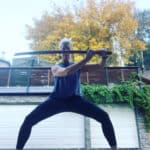 Chef Elizabeth Falkner practicing Jungshin Fitness