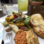 Veggies, muhamarra, and hummus at a.o.c.